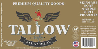 Unscented Beef Tallow, 2 lbs 100% Natural & Pure for soaps, candle, skincare & DIY by Lady May Tallow