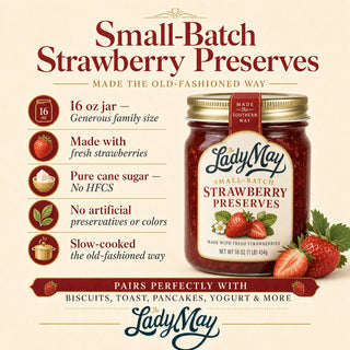 The Lady May Biscuit & Jelly Box | Garlic Cheddar Biscuit Mix + Strawberry & Peach Preserves