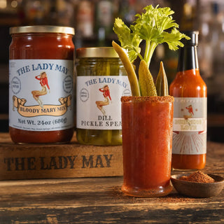 The Lady May Deluxe Bloody Mary Box | Small-Batch Cocktail Kit with Pickled Garnishes, Cajun Rim Spice & Sweet Heat Hot Sauce