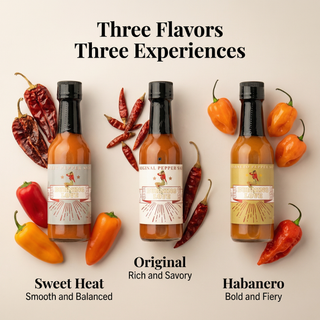 Hot Sauce 3-Pack Gift Set - Original, Habanero & Sweet Heat | Small Batch Restaurant Made | Lady May
