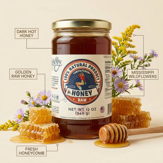 2lb Raw Honey Glass Jar | Small-Batch, Farm-Grown | The Lady May