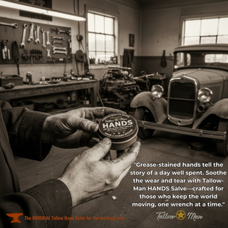 Tallow Man Hand Salve – Heavy-Duty Hand Repair for Working Men | Grass-Fed Tallow 5oz