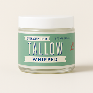 Unscented Whipped Tallow – All-Natural Moisturizer | Pure Beef Tallow Cream for Face & Body |Lady May Handmade, Preservative-Free Skincare