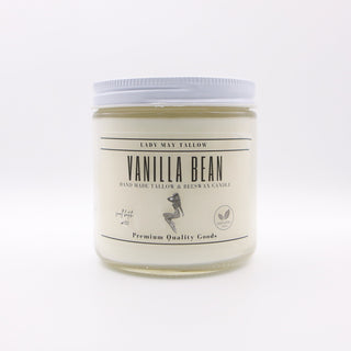 Vanilla Bean Tallow & Beeswax Candle | All-Natural, Non-Toxic, Clean-Burning