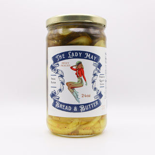 Sweet Bread & Butter Pickle Slices, 24oz, Premium Quality Goods by The Lady May