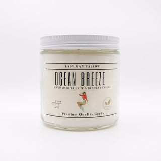 Ocean Breeze Tallow & Beeswax Candle | All Natural, Non-Toxic, Clean Burning