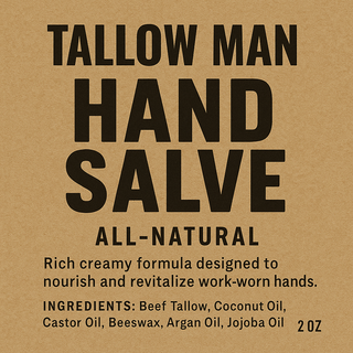 Tallow Man Hand Salve – Heavy-Duty Hand Repair for Working Men | Grass-Fed Tallow 5oz