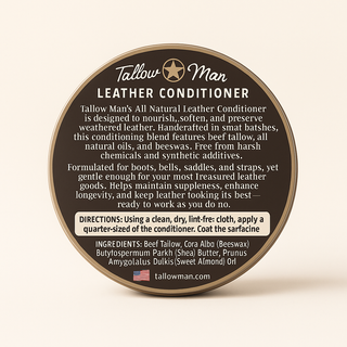 Tallow Man Leather Conditioner – Grass-Fed Beef Tallow for Boots, Bags & Gear