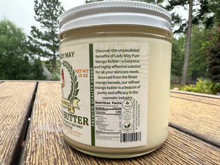 100% Pure Cold Pressed Mango Butter Naturally Refined  Lady May Organics