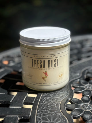 Fresh Rose Tallow & Beeswax All natural non-toxic Candle