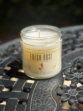 Fresh Rose Tallow & Beeswax All natural non-toxic Candle