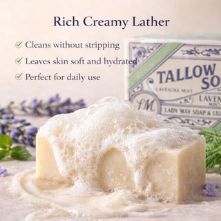 Lavender Tallow Gift Set - Premium Relaxation Bundle | Skincare, Candle & Soap