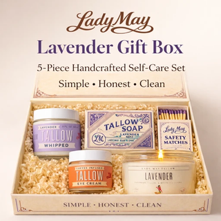 Lavender Tallow Gift Set - Premium Relaxation Bundle | Skincare, Candle & Soap