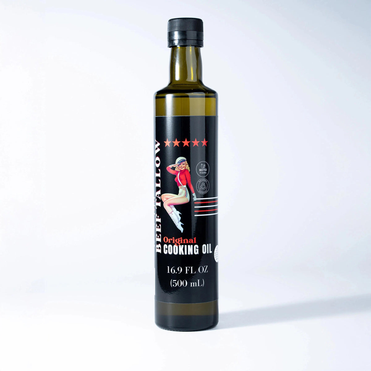 Premium Grass-Fed Beef Tallow Cooking Oil - Restaurant-Proven | Choose Your Flavor bottle, original cooking oil 16.9 fl oz