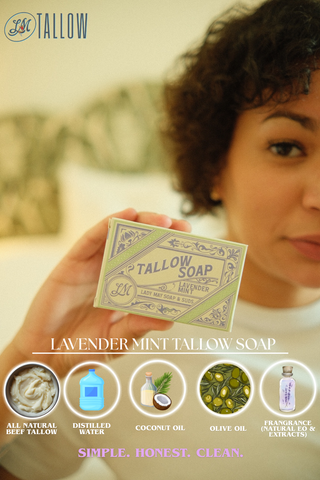 All-Natural Tallow Soap – Lavender Mint & Unscented