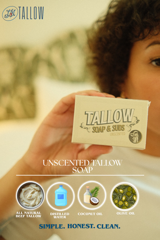 All-Natural Tallow Soap – Lavender Mint & Unscented