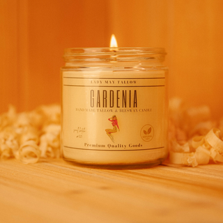 Lady May Tallow "Classic" Beeswax Candle 16oz | 7 Natural Scents | Non-Toxic Clean Burning