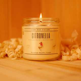 Lady May Tallow "Classic" Beeswax Candle 16oz | 7 Natural Scents | Non-Toxic Clean Burning