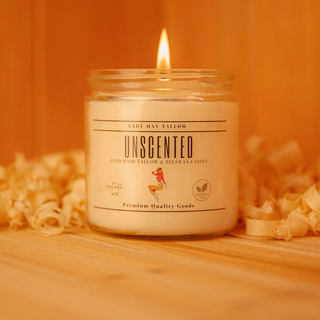 Lady May Tallow "Classic" Beeswax Candle 16oz | 7 Natural Scents | Non-Toxic Clean Burning