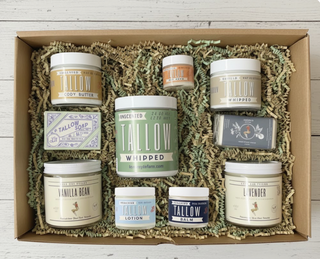 Ultimate Tallow Skincare Gift Set | 10-Piece Natural Spa Box | Grass-Fed Beef Tallow Candles, Soap & Body Care