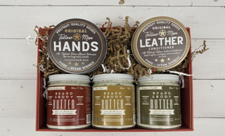 Tallow Man Deluxe Gift Set – Beard Butter Trio, Hand Salve & Leather Conditioner | Premium Men's Grooming