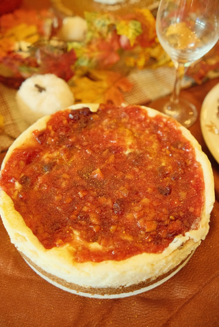 Bridgett's Cranberry Orange Marmalade Cheesecake