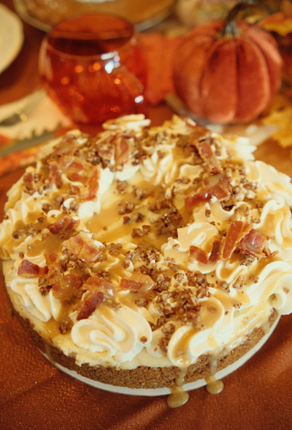 Bridgett's Maple Bacon Pecan Cheesecake