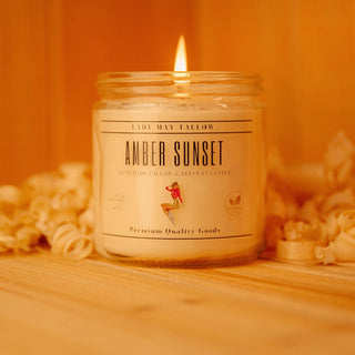 Seasonal Tallow & Beeswax Candle 16oz | Non Toxic Grass-Fed All-Natural Clean Burning - Lady May Tallow