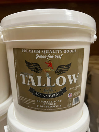 Unscented Bulk Beef Tallow - 8 Pounds - WHOLESALE (Case of 6)