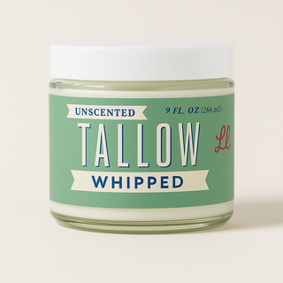 Unscented Whipped Tallow – All-Natural Moisturizer | Pure Beef Tallow Cream for Face & Body |Lady May Handmade, Preservative-Free Skincare