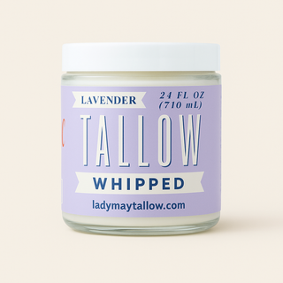 Lavender Whipped Tallow Moisturizer | Natural Beef Tallow Lotion | Calming, Preservative-Free Skincare by Lady May Tallow