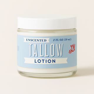 Unscented Tallow Skincare Collection | 4-Piece Gift Set | Grass-Fed Tallow Lotion, Body Butter, Balm & Whipped Moisturizer