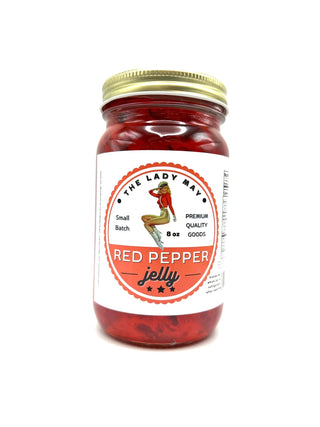 Red Pepper Jelly, 8oz, Sweet Heat, Premium Quality Goods by The Lady May