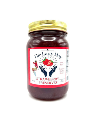 Strawberry Preserves, 16oz, Premium Quality Goods by The Lady May