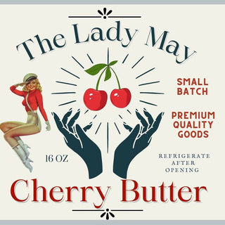 Southern Cherry Butter, 16oz, Premium Quality Goods by The Lady May