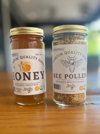 Bee Pollen and Raw Honey - 6oz- Organic Superfood Duo