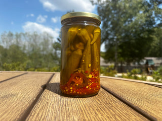 Sweet & Spicy Pickled Okra, 16oz, Premium Quality Goods