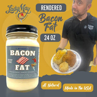 Rendered Bacon Fat, 24oz For Sautéing, Baking and Finishing, All Natural Bacon Grease