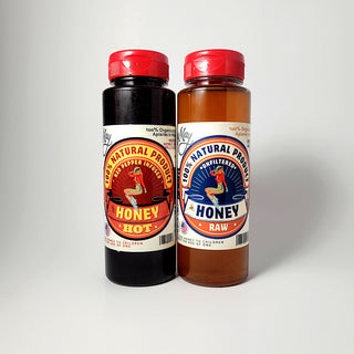 Sweet Heat Honey Duo - 12oz Raw Honey, 12oz Hot Honey