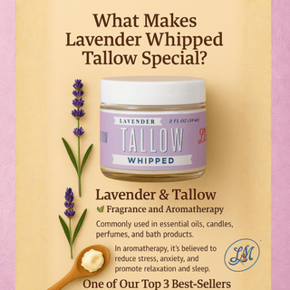 Scented Whipped Tallow Trio - 9oz Lavender, Vanilla Bean & Eucalyptus Tea Tree | Grass-Fed Skincare Bundle lavender whipped tallow