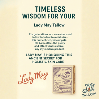 Pure Beef Tallow Soap Bar 3 Pack - Natural Handmade Soap for Face Body & Shaving - Lavender Mint or Unscented - Moisturizing Sensitive Skin Soap - Chemical Free - Lady May Tallow