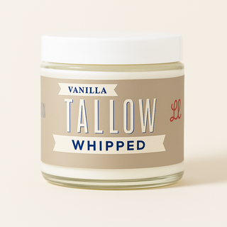 Alt Tag: Vanilla Whipped Tallow Moisturizer – 120,000+ Sold | Premium Beef Tallow Skincare | Lady May Tallow jar