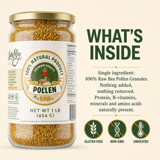 Honeymakers Raw Bee Pollen Granules by The Lady May – 100% Pure, Unheated Natural Superfood for Energy, Immune Support & Digestion – Non-GMO, Gluten-Free, Rich in Protein & Antioxidants (24 oz)
