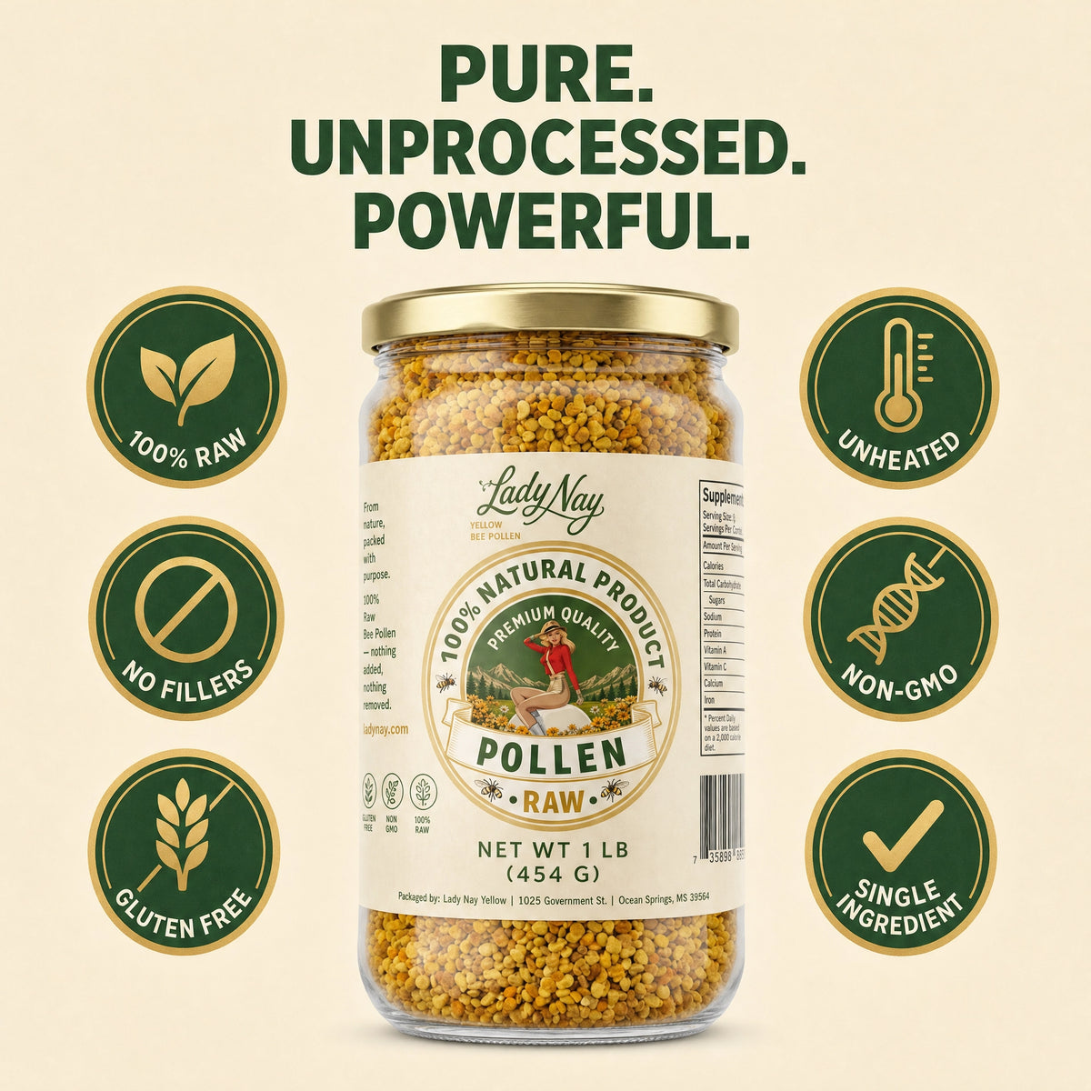 Honeymakers Raw Bee Pollen Granules (24 oz) – 100% Pure, Unheated Superfood – Non-GMO & Gluten-Free