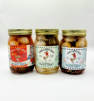 Pickled Quail Egg Trio - 16oz | The Lady May