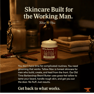 Tallow Man Deluxe Gift Set – Beard Butter Trio, Hand Salve & Leather Conditioner | Premium Men's Grooming beard butter jar