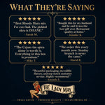 The Lady May Bloody Mary Kit customer reviews – five-star testimonials praising the mix, pickled okra and Cajun rim