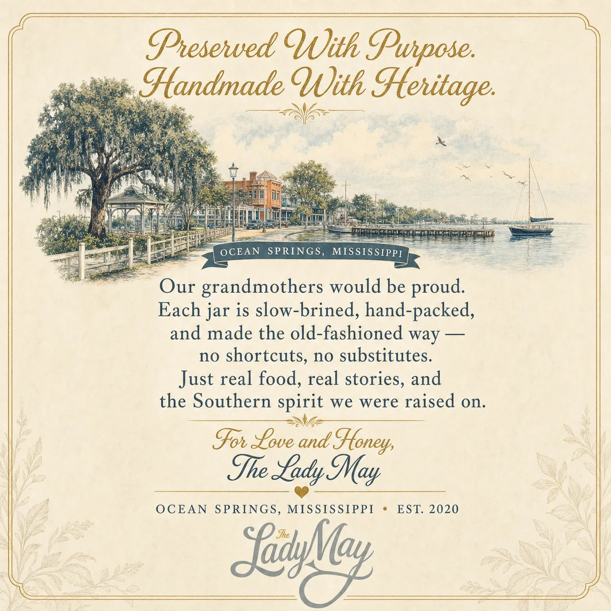 The Lady May brand story – handmade Southern preserves from Ocean Springs, Mississippi, established 2020