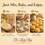 The Lady May Buttermilk Biscuit Mix – how to make: mix, drop and bake biscuits in 3 easy steps