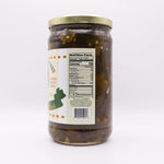 The Lady May candied jalapenos jar with sliced jalapeno peppers, a gourmet traditional farm-to-table Southern pickled topping for charcuterie boards and gifts